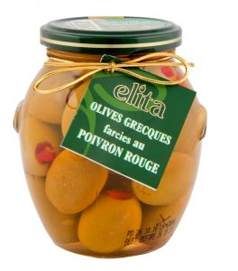 Olives Greques farcies aux poivron rouge