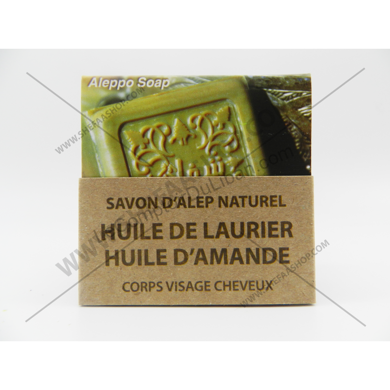 SAVON D'ALEP NATUREL À L'HUILE DE LAURIER & À L'HUILE D'AMANDE